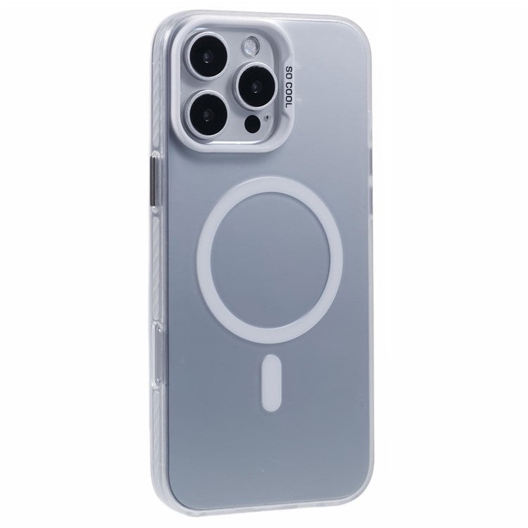 For iPhone 16 Pro Case Compatible with MagSafe Laser Effect TPU+Acrylic Phone Cover - White