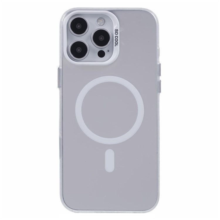 For iPhone 16 Pro Case Compatible with MagSafe Laser Effect TPU+Acrylic Phone Cover - White
