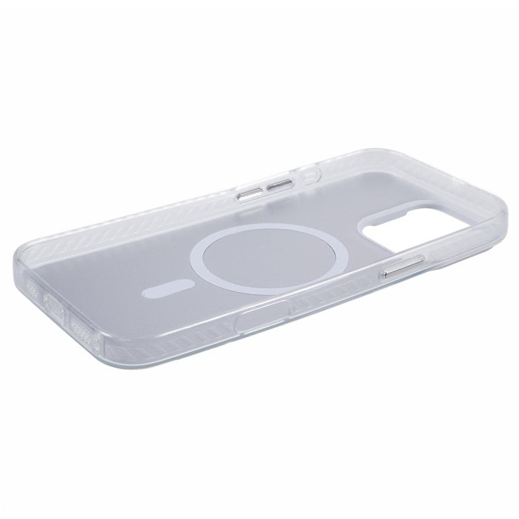 For iPhone 16 Pro Case Compatible with MagSafe Laser Effect TPU+Acrylic Phone Cover - White
