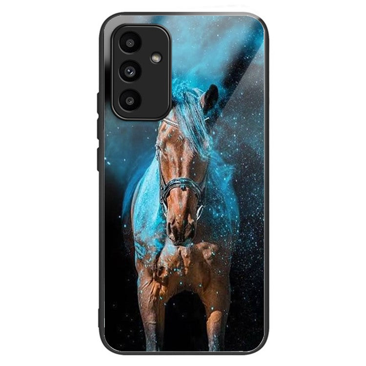 For Samsung Galaxy A15 4G / 5G Case Tempered Glass TPU Drop-Proof Phone Cover Pattern Printing - Style H