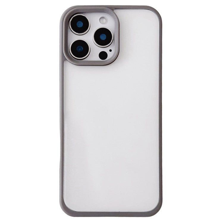 For iPhone 16 Pro Case TPU+PC Crystal Clear Back Cover with Lanyard Holes - Grey