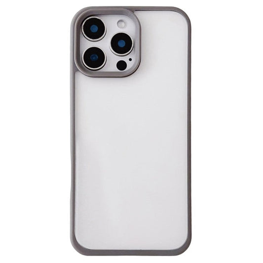 For iPhone 16 Pro Case TPU+PC Crystal Clear Back Cover with Lanyard Holes - Grey