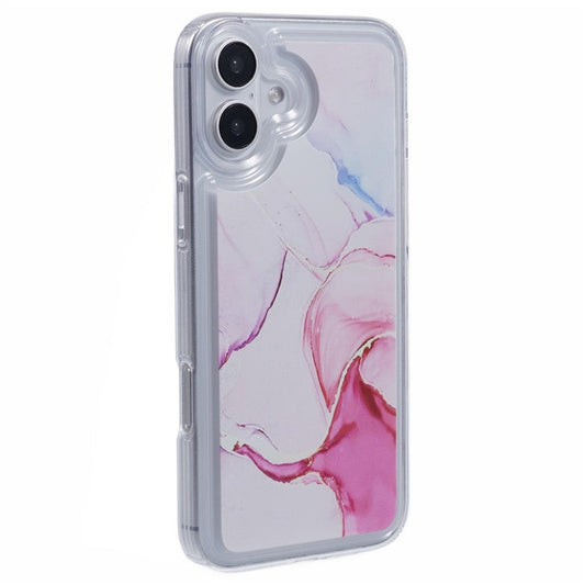 For iPhone 16 Plus Case Marble Pattern Airbag Drop Protection TPU Phone Cover - MR3