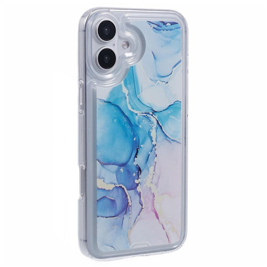 For iPhone 16 Plus Case Marble Pattern Airbag Drop Protection TPU Phone Cover - MR11