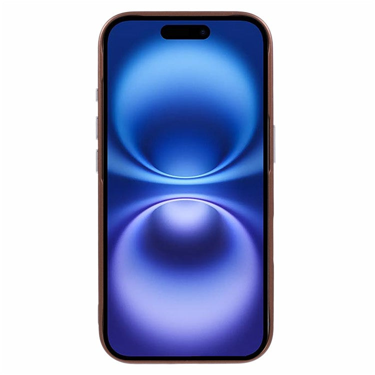 X-LEVEL For iPhone 16 Magnetic Case Hard PC Phone Cover Carbon Nano-Fiber Texture - Titanium Gold