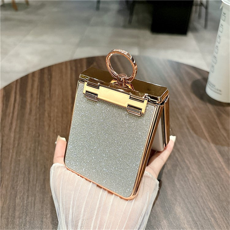 For Huawei nova Flip 5G Case Glitter Design Rhinestone Decor Hard PC Phone Cover - Gold