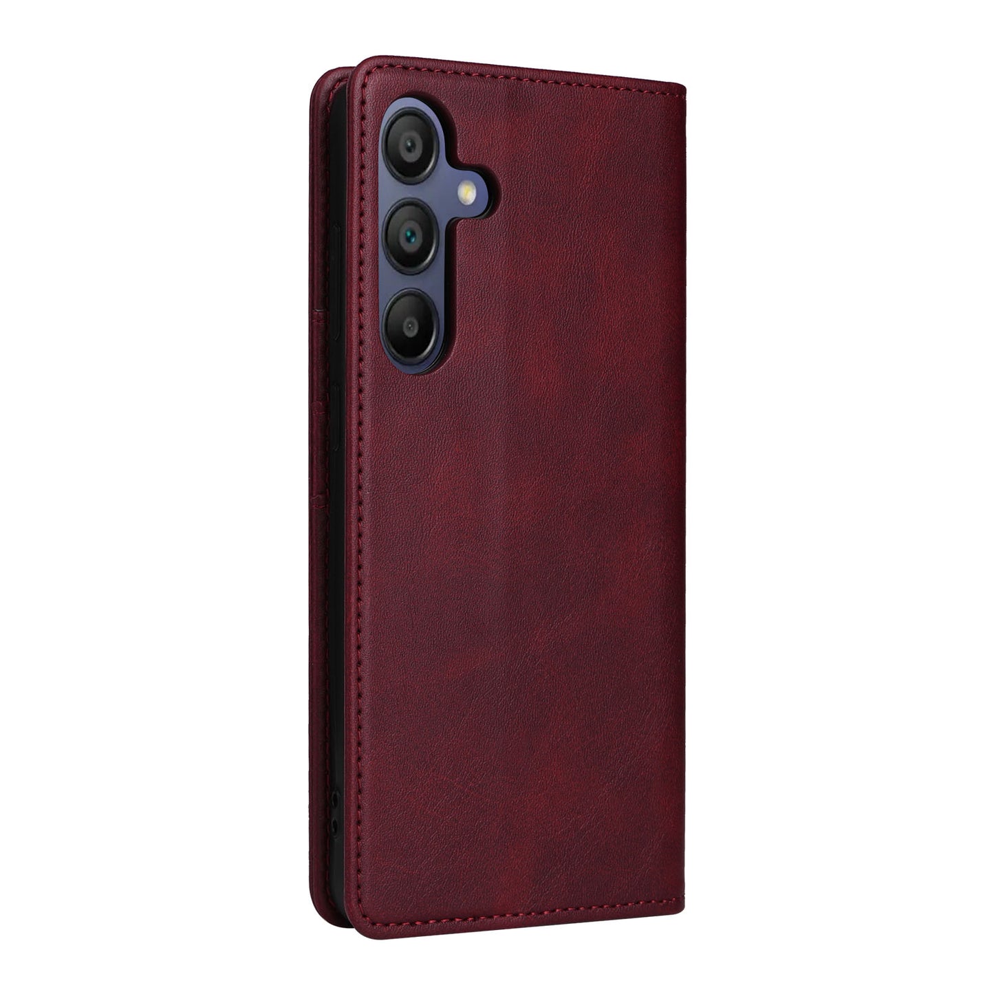 For Samsung Galaxy A16 5G / A16 4G Case RFID Blocking PU Leather Phone Wallet Cover - Wine Red