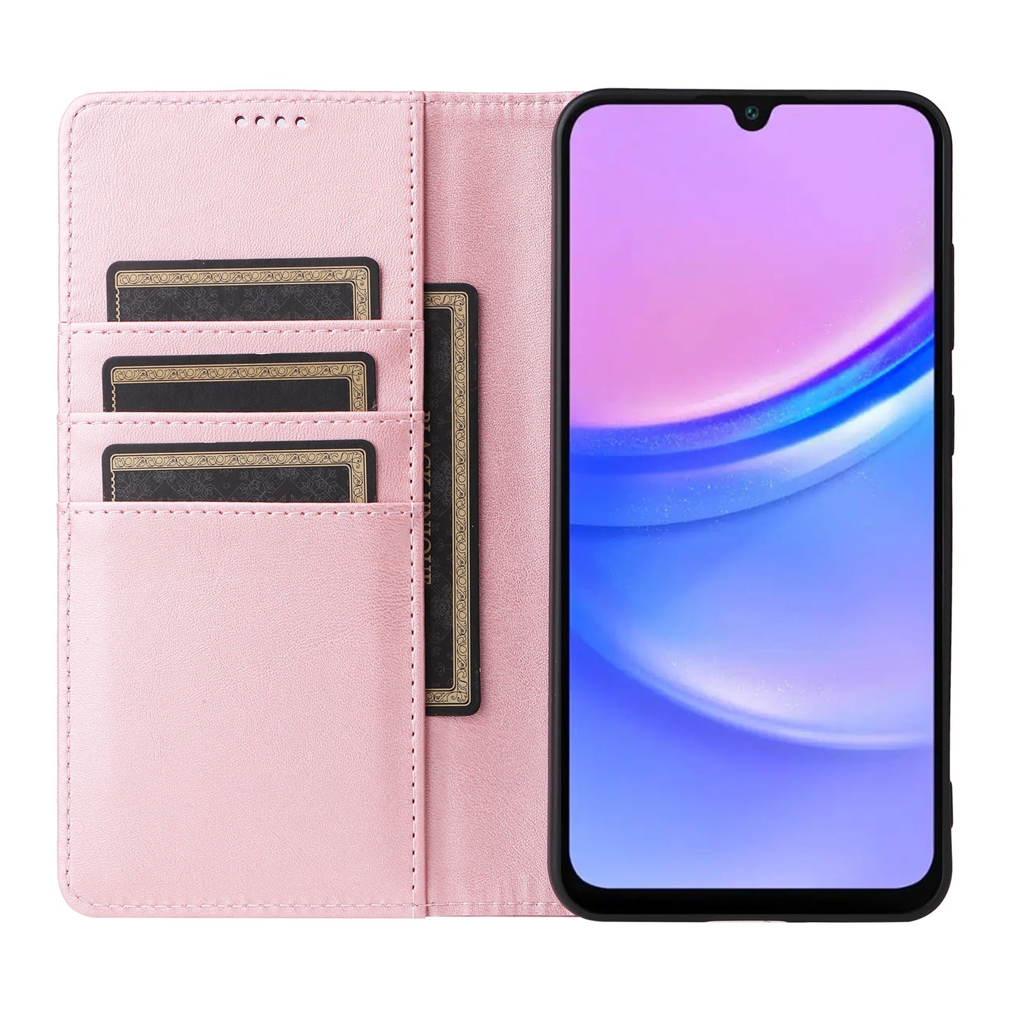 For Samsung Galaxy A16 5G / A16 4G Case RFID Blocking PU Leather Phone Wallet Cover - Pink