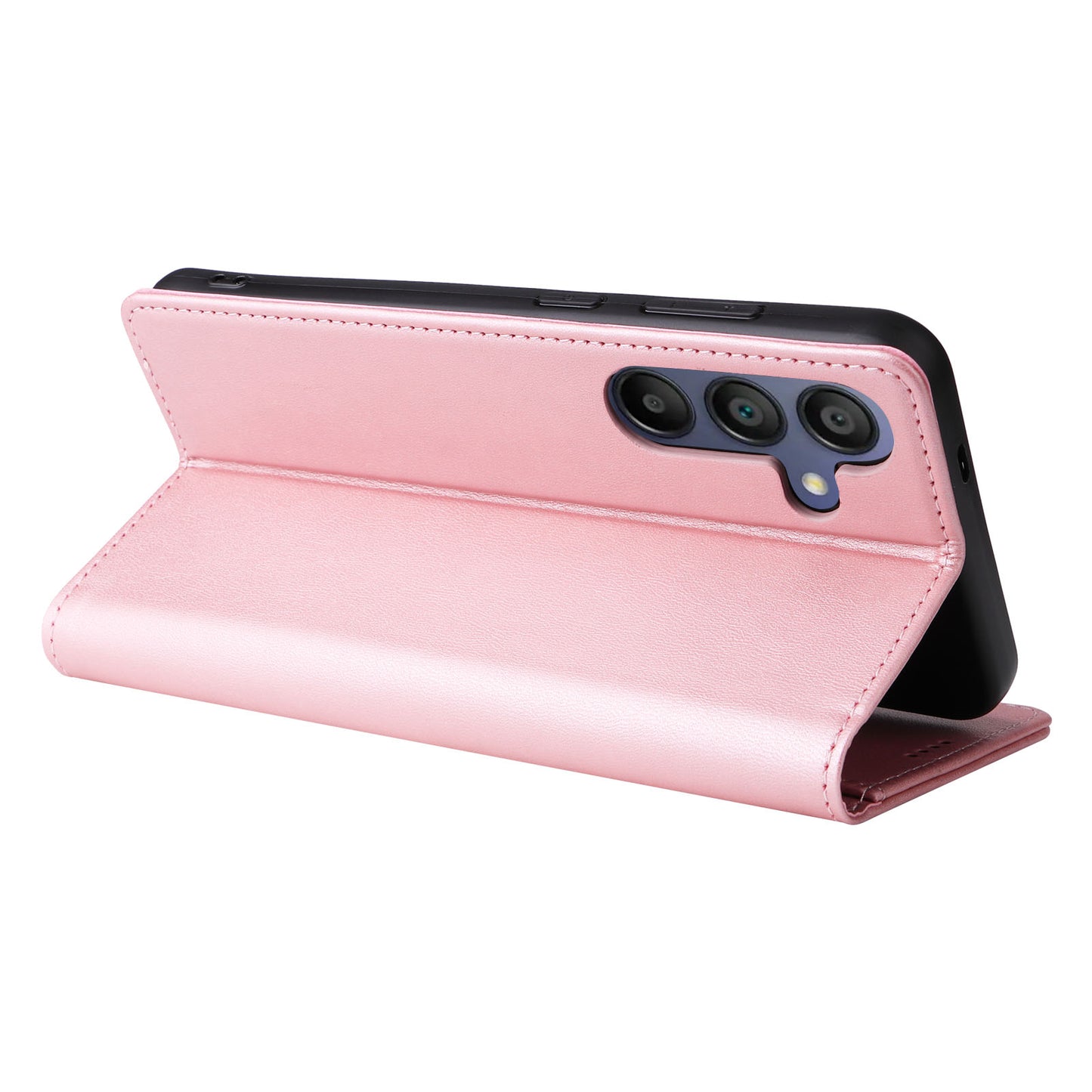 For Samsung Galaxy A16 5G / A16 4G Case RFID Blocking PU Leather Phone Wallet Cover - Pink