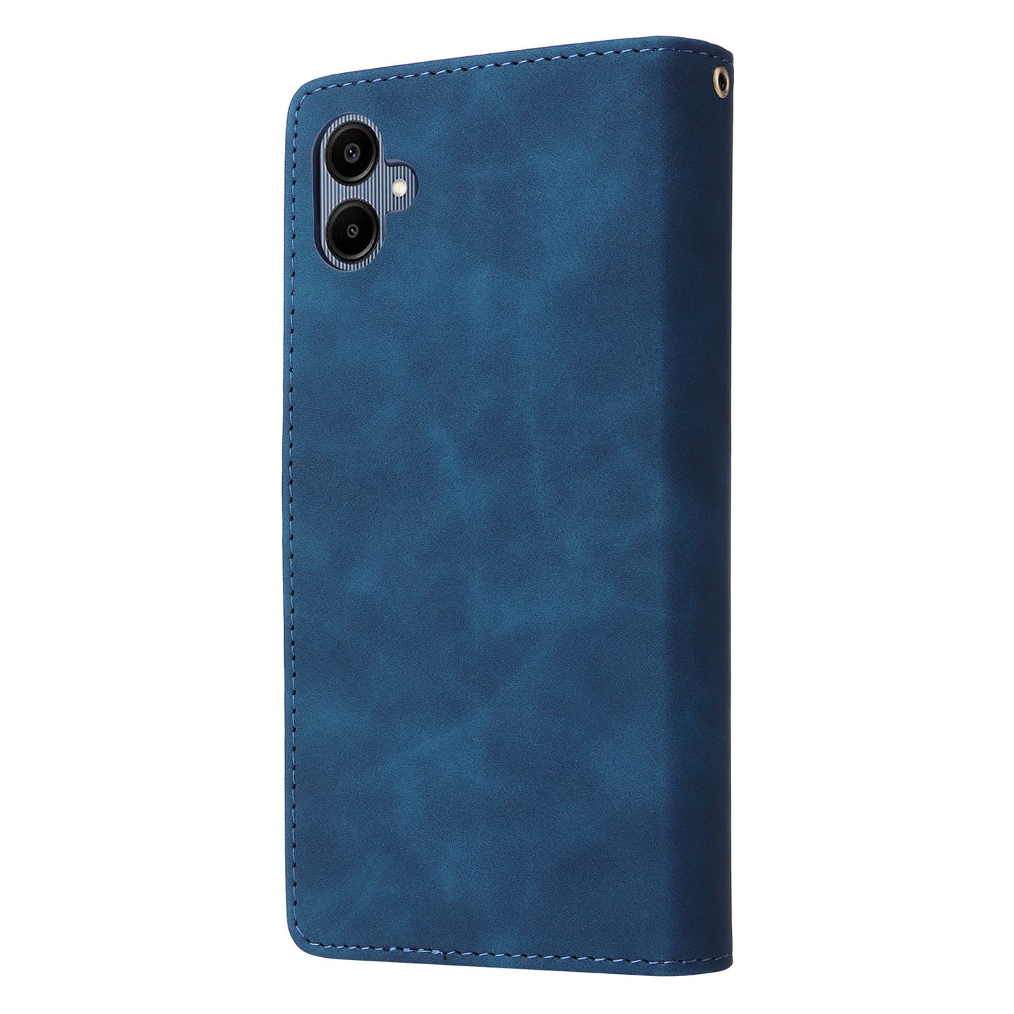 For Samsung Galaxy A06 Case Zipper Wallet Multiple Card Slots Leather Phone Cover - Blue