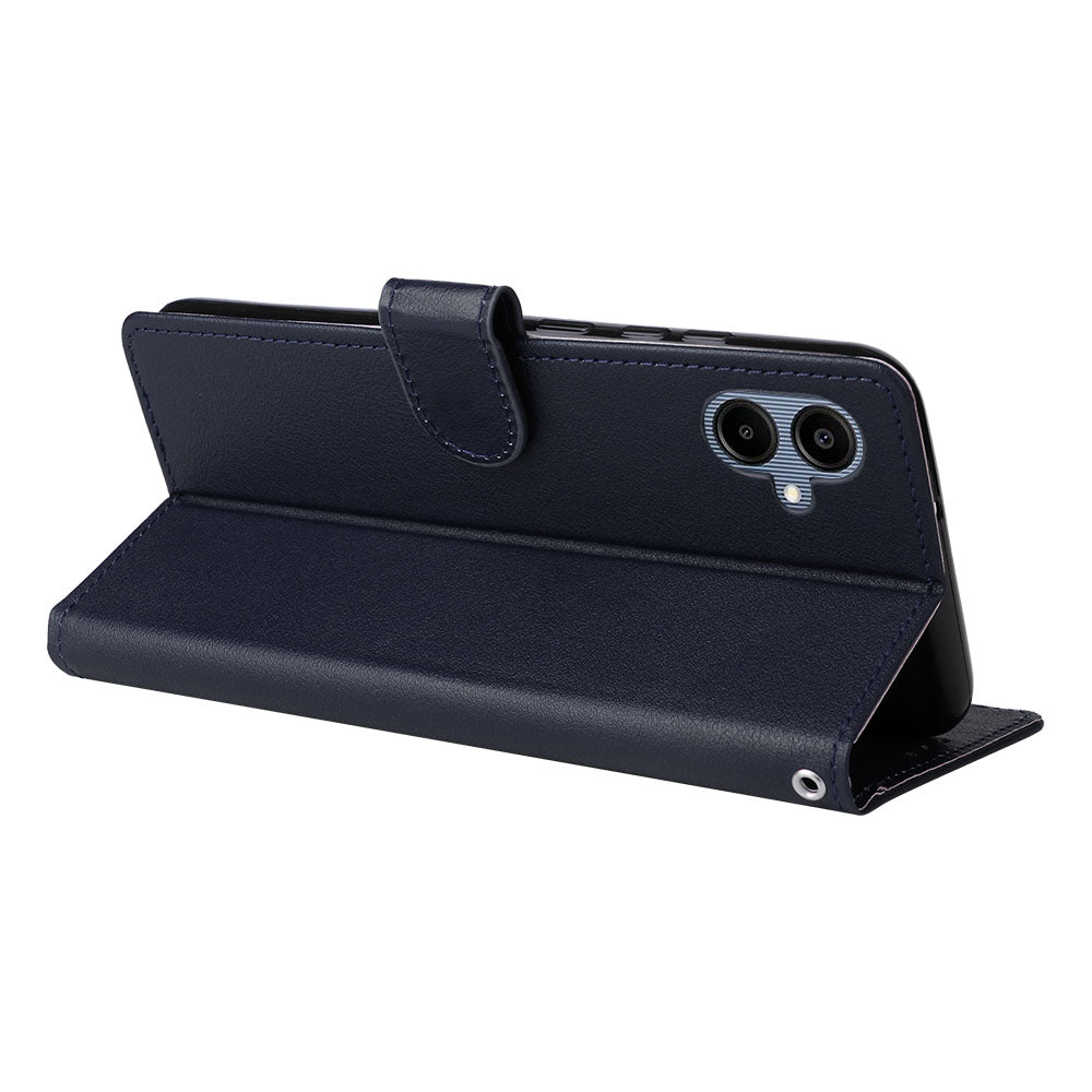 For Samsung Galaxy A06 Case Wallet Stand View PU Leather Phone Cover - Blue