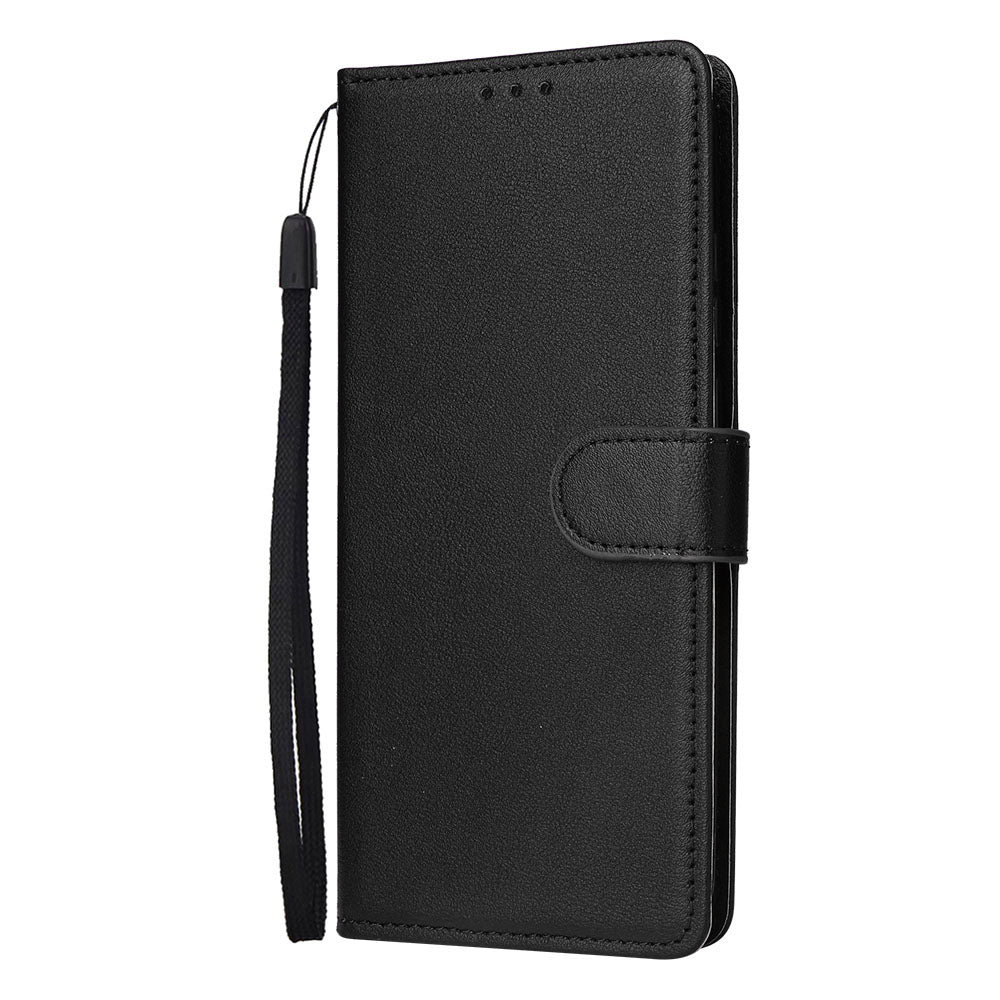 For Samsung Galaxy A06 Case Wallet Stand View PU Leather Phone Cover - Black