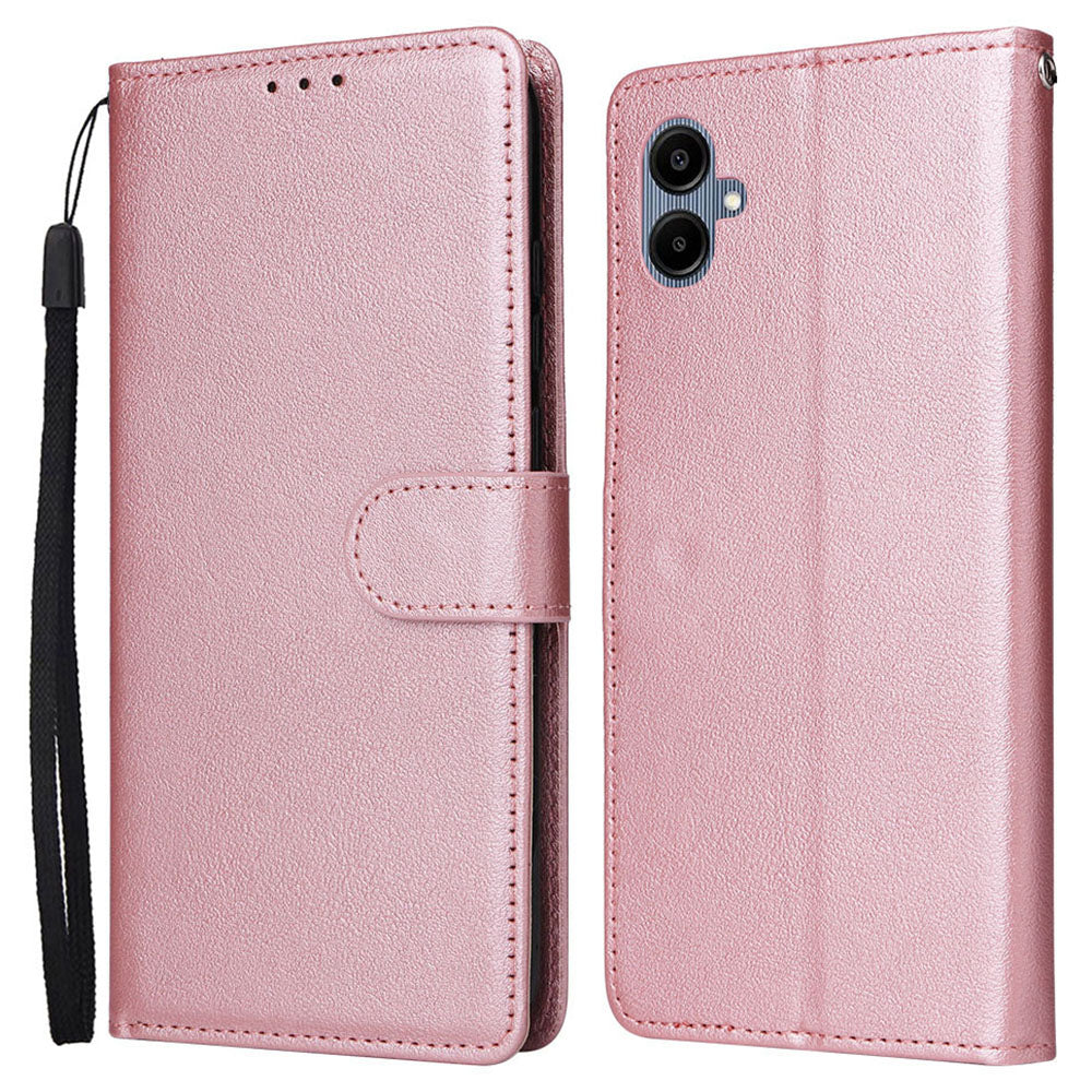 For Samsung Galaxy A06 Case Wallet Stand View PU Leather Phone Cover - Rose Gold