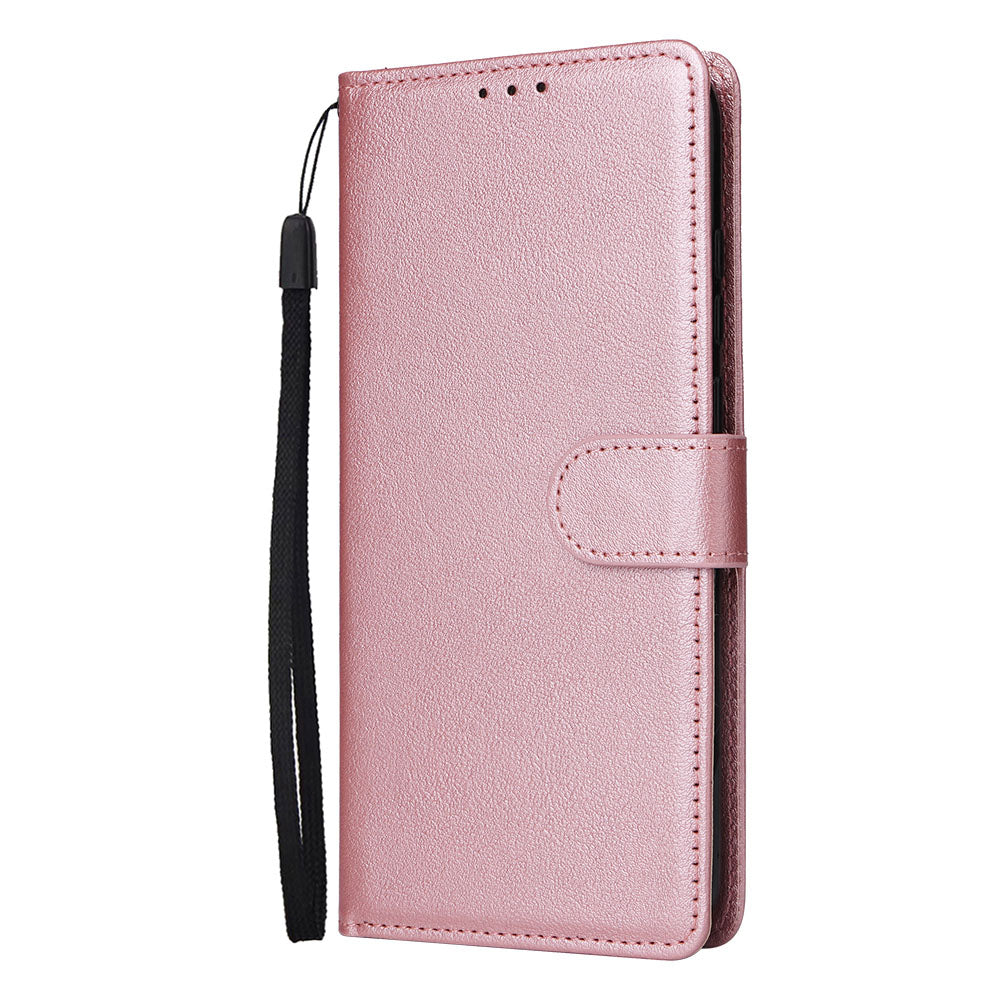 For Samsung Galaxy A06 Case Wallet Stand View PU Leather Phone Cover - Rose Gold