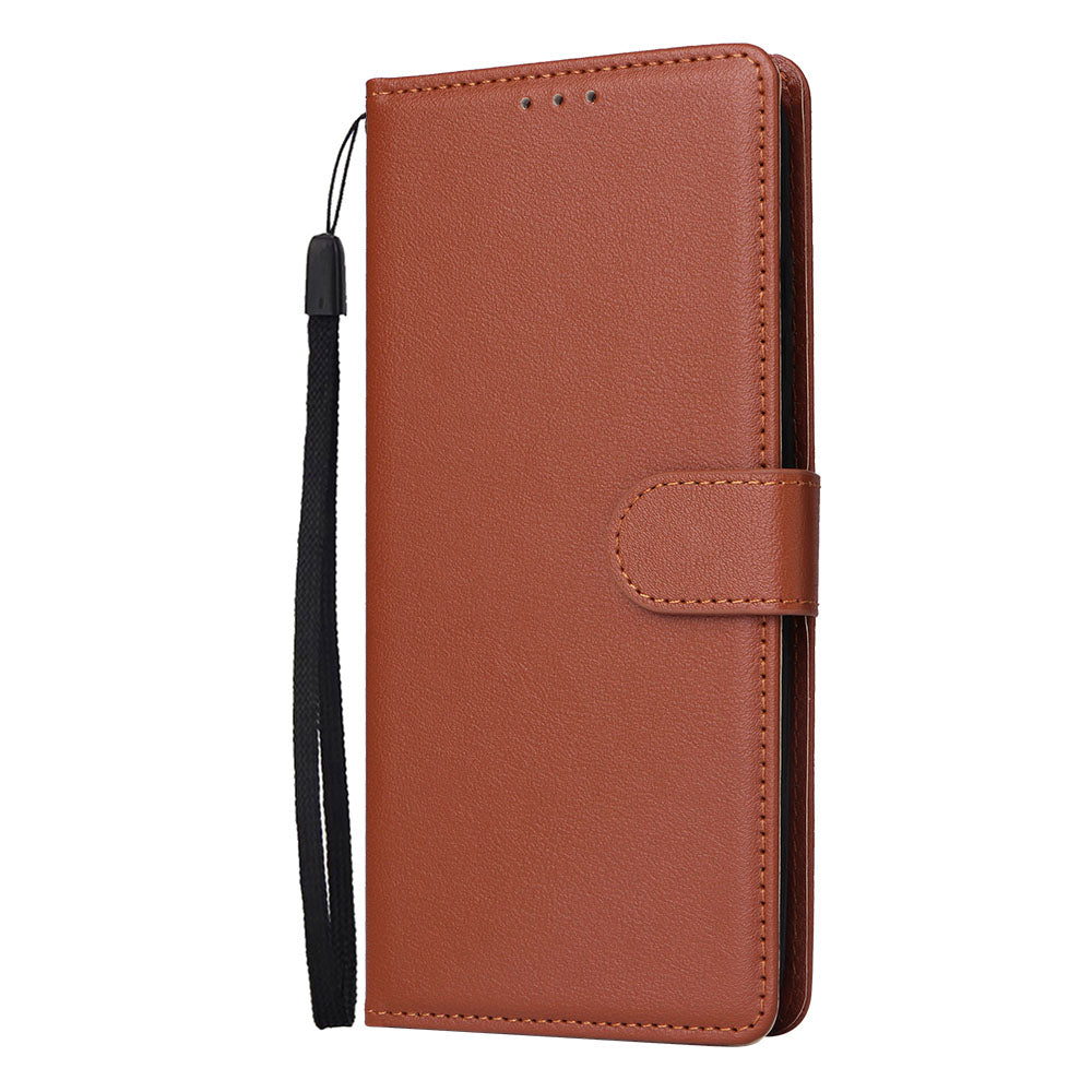 For Samsung Galaxy A06 Case Wallet Stand View PU Leather Phone Cover - Brown
