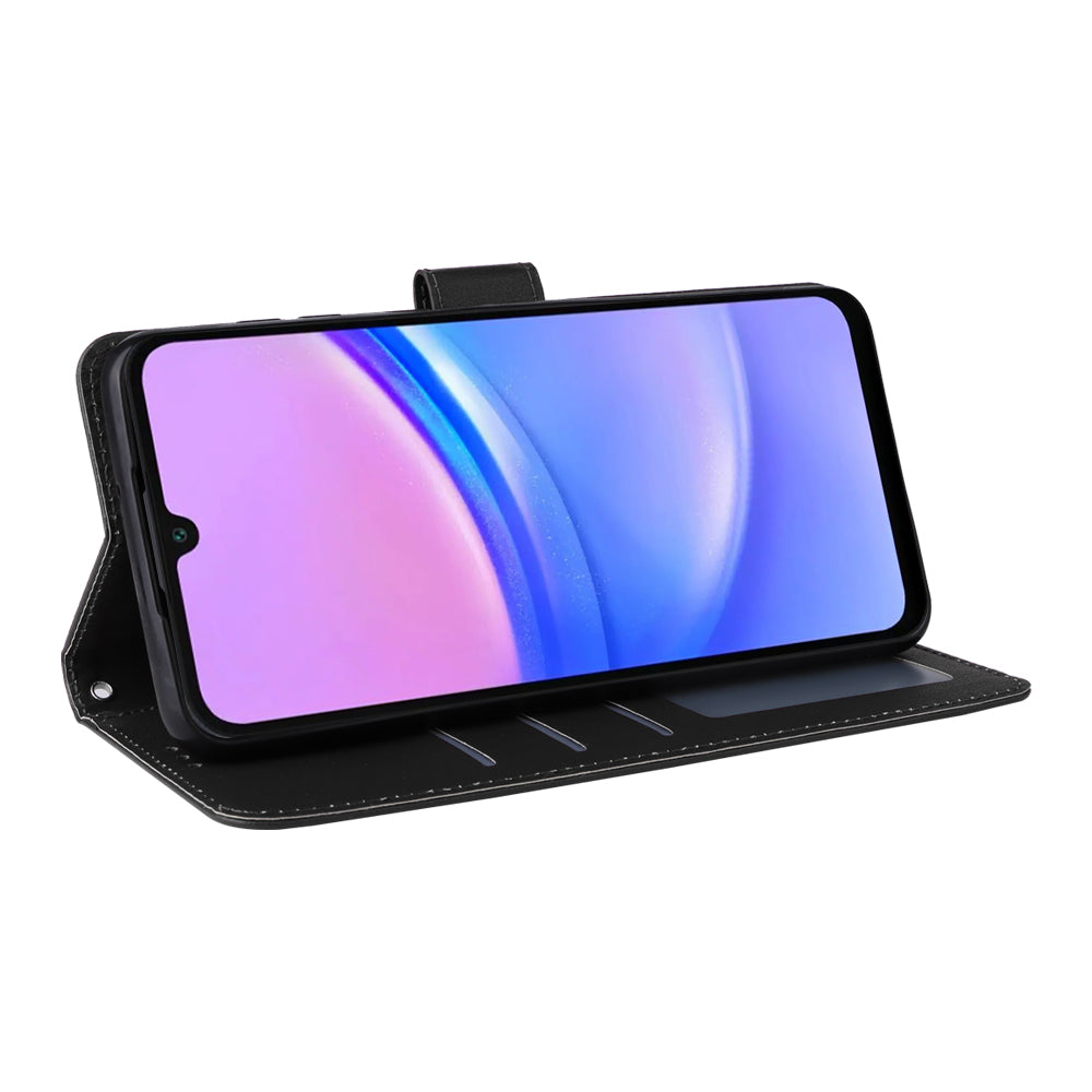 For Samsung Galaxy A16 5G / A16 4G Case Wallet Stand View PU Leather Phone Cover - Blue