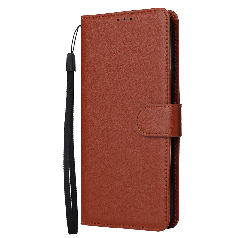 For Samsung Galaxy A16 5G / A16 4G Case Wallet Stand View PU Leather Phone Cover - Brown