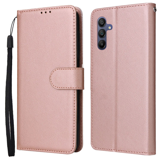 For Samsung Galaxy A16 5G / A16 4G Case Wallet Stand View PU Leather Phone Cover - Rose Gold