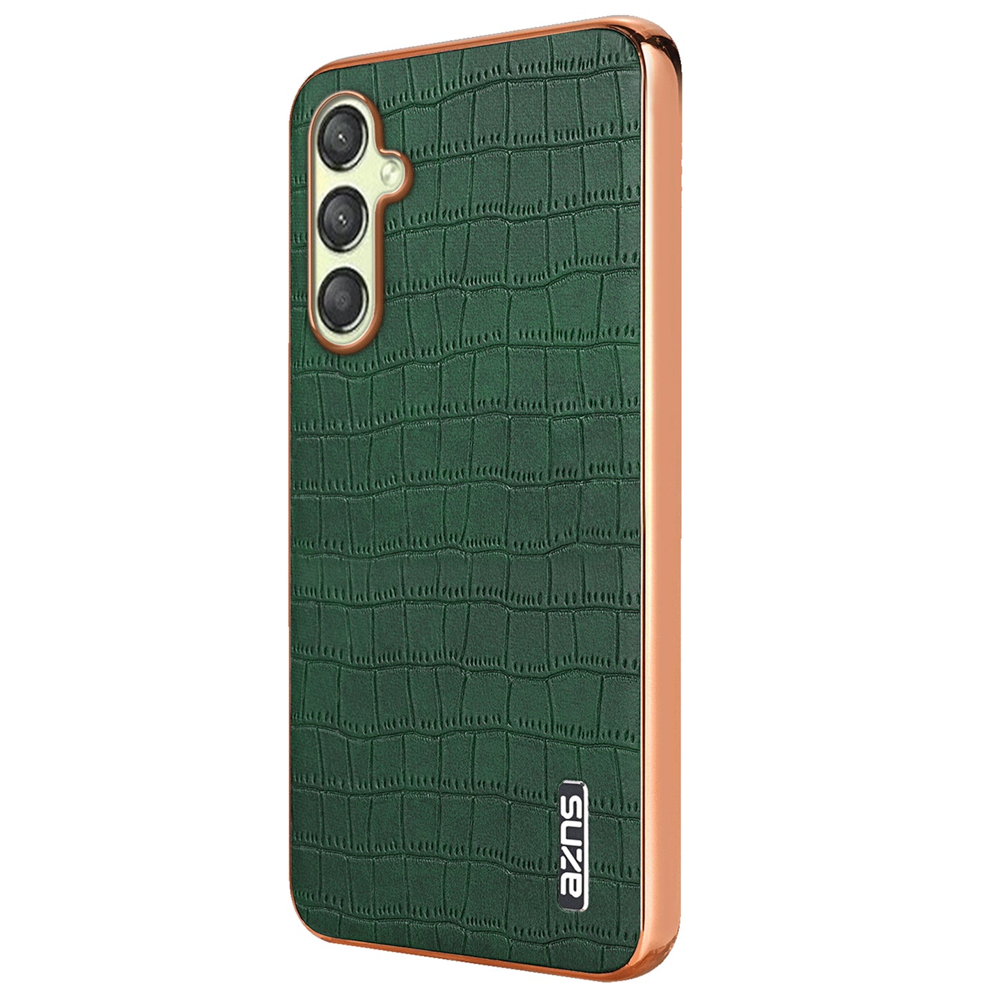AZNS For Samsung Galaxy A16 5G / A16 4G Case Electroplating Crocodile Texture PU+TPU Phone Cover - Green