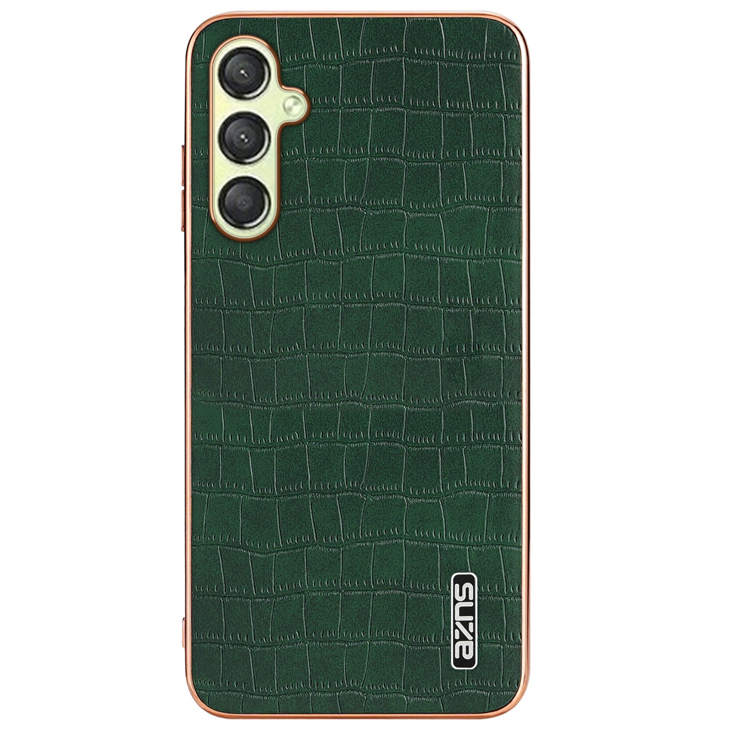 AZNS For Samsung Galaxy A16 5G / A16 4G Case Electroplating Crocodile Texture PU+TPU Phone Cover - Green