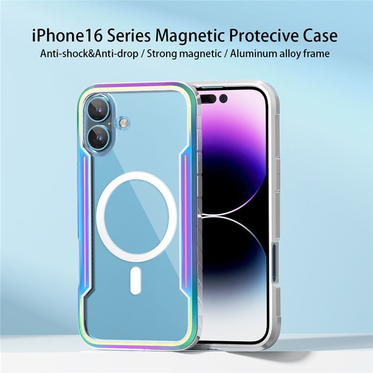 Thunder 1 Series For iPhone 16 Case Compatible with MagSafe PC+TPU Clear Back Cover - Green