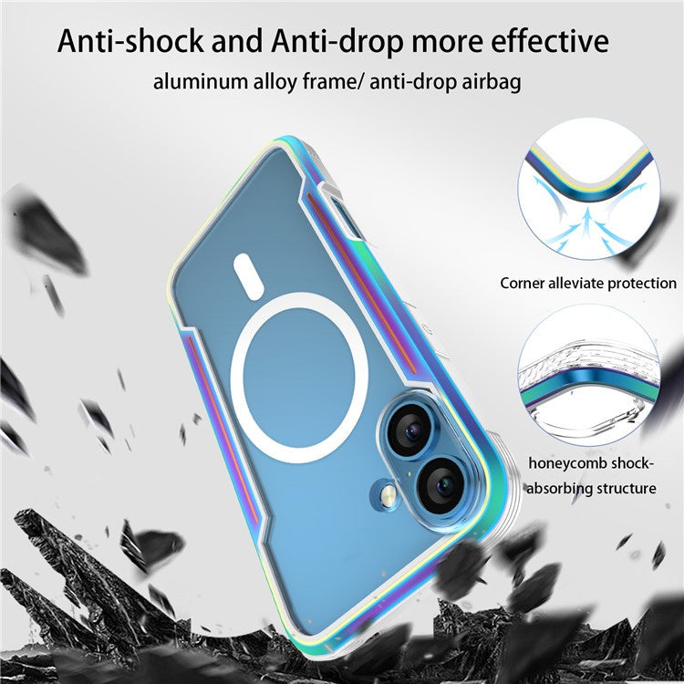 Thunder 1 Series For iPhone 16 Case Compatible with MagSafe PC+TPU Clear Back Cover - Green