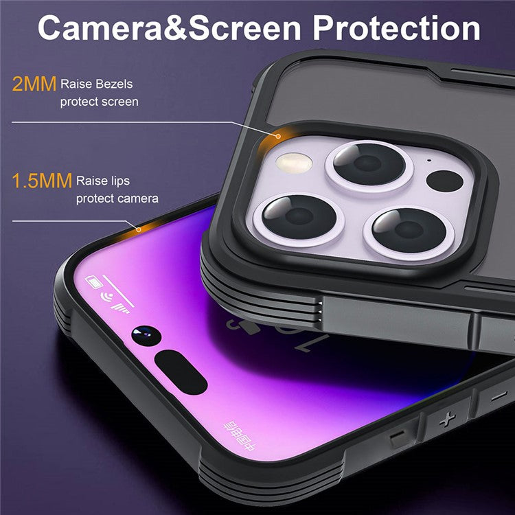 Thunder 3 Series For iPhone 16 Pro Case Compatible with MagSafe Skin-touch PC+TPU Phone Cover - Green