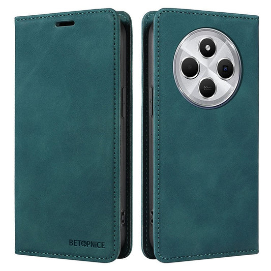 BETOPNICE 003 For Xiaomi Poco C75 4G / Redmi 14R 5G / 14C 4G Wallet Case Leather Phone Cover with Stand - Green