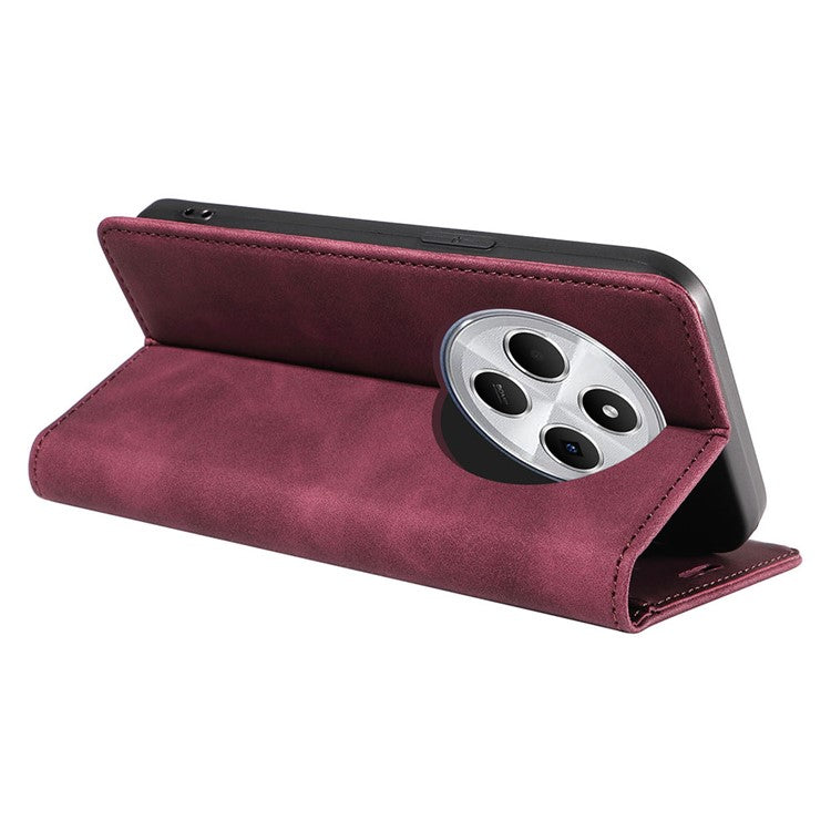 BETOPNICE 003 For Xiaomi Poco C75 4G / Redmi 14R 5G / 14C 4G Wallet Case Leather Phone Cover with Stand - Red