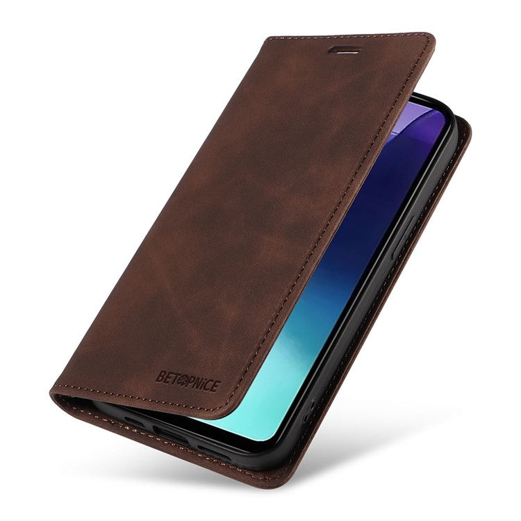 BETOPNICE 003 For Xiaomi Poco C75 4G / Redmi 14R 5G / 14C 4G Wallet Case Leather Phone Cover with Stand - Brown