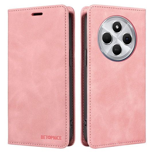 BETOPNICE 003 For Xiaomi Poco C75 4G / Redmi 14R 5G / 14C 4G Wallet Case Leather Phone Cover with Stand - Pink