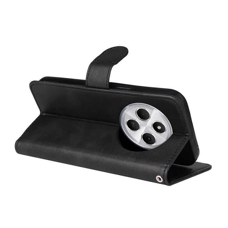 For Xiaomi Poco C75 4G / Redmi 14R 5G / 14C 4G Case Wallet PU Leather Folio Flip Phone Cover - Black