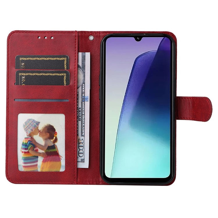 For Xiaomi Poco C75 4G / Redmi 14R 5G / 14C 4G Case Wallet PU Leather Folio Flip Phone Cover - Red