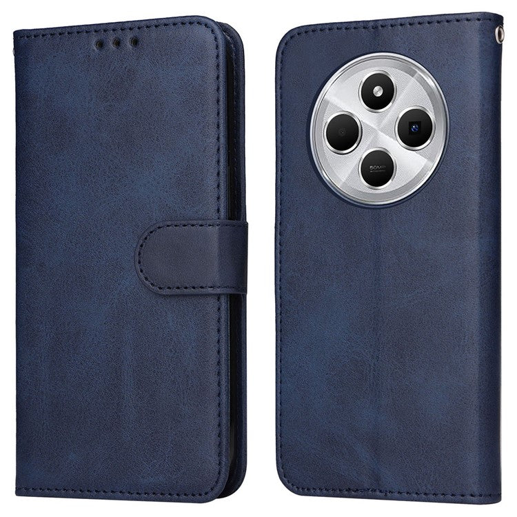 For Xiaomi Poco C75 4G / Redmi 14R 5G / 14C 4G Case Wallet PU Leather Folio Flip Phone Cover - Blue