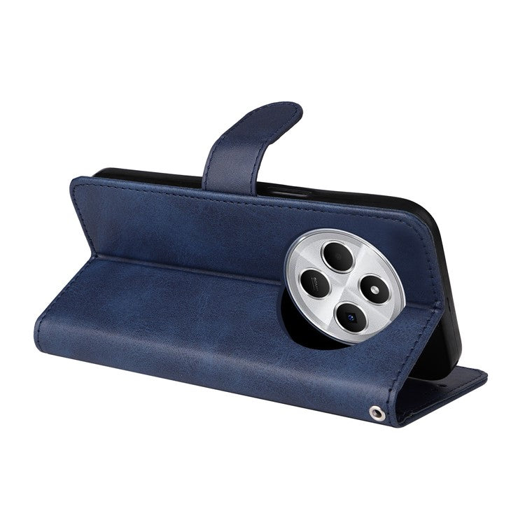 For Xiaomi Poco C75 4G / Redmi 14R 5G / 14C 4G Case Wallet PU Leather Folio Flip Phone Cover - Blue