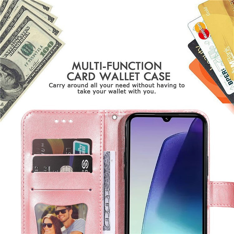 For Xiaomi Poco C75 4G / Redmi 14R 5G / 14C 4G Case PU Leather Wallet Floral Phone Cover Stand View - Pink