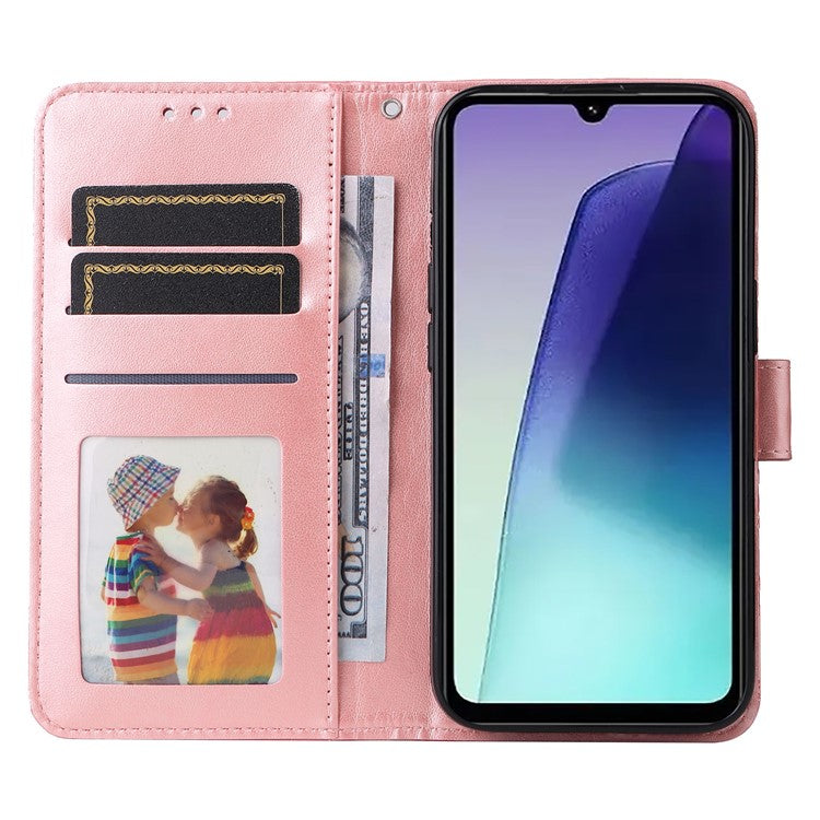 For Xiaomi Poco C75 4G / Redmi 14R 5G / 14C 4G Case Sunflower Imprint Leather Wallet Phone Cover - Pink