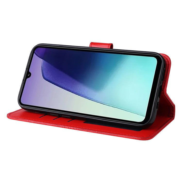 For Xiaomi Poco C75 4G / Redmi 14R 5G / 14C 4G Case Sunflower Imprint Leather Wallet Phone Cover - Red