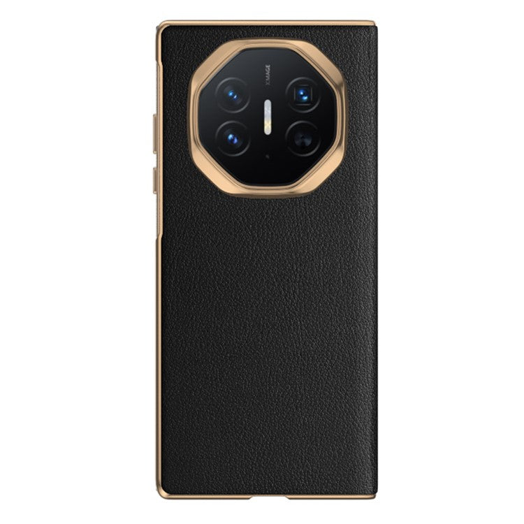 For Huawei Mate XT Ultimate Case View Window PU Leather+PC Phone Cover - Black