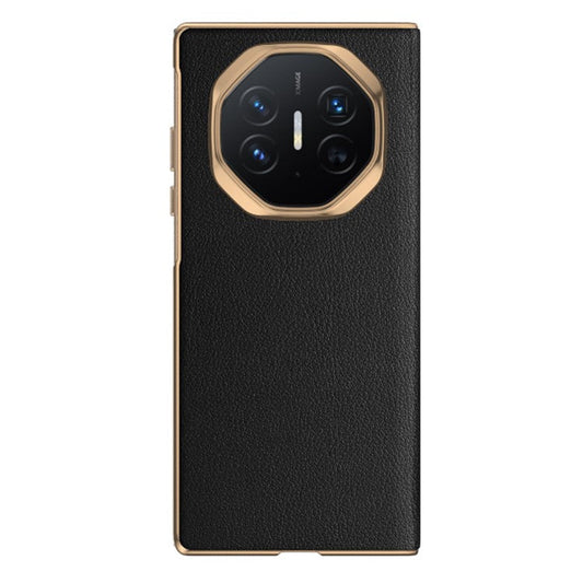 For Huawei Mate XT Ultimate Case View Window PU Leather+PC Phone Cover - Black