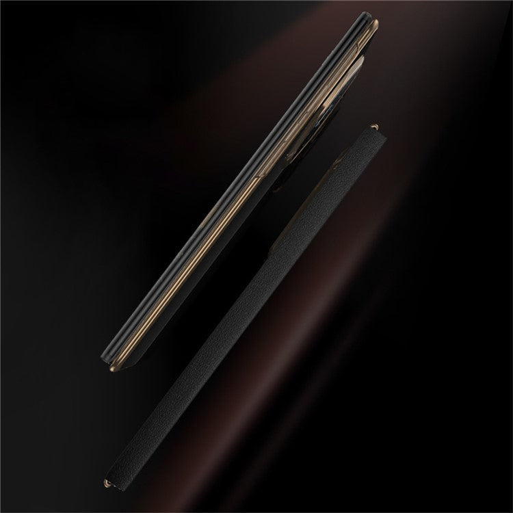 For Huawei Mate XT Ultimate Case View Window PU Leather+PC Phone Cover - Black