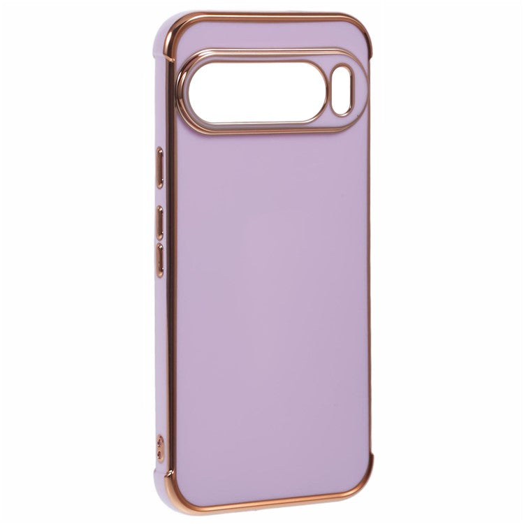 For Google Pixel 9 Pro XL Case Electroplated Frame TPU Soft Phone Cover - Purple