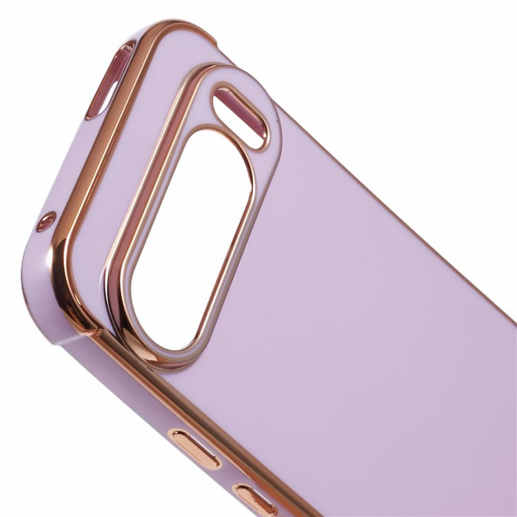 For Google Pixel 9 Pro XL Case Electroplated Frame TPU Soft Phone Cover - Purple