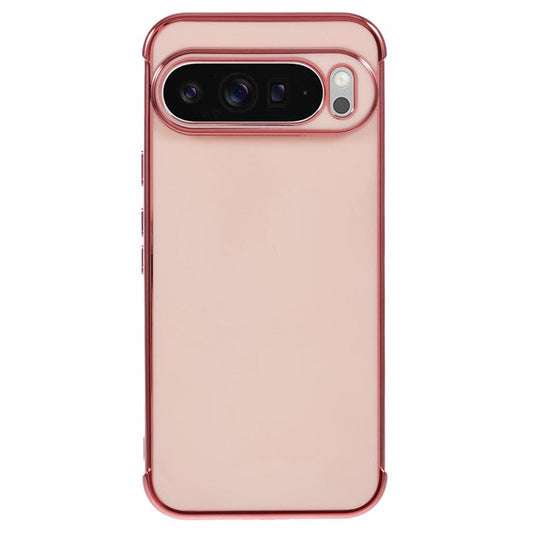 For Google Pixel 9 Pro XL Case Electroplated Frame TPU Soft Phone Cover - Pink