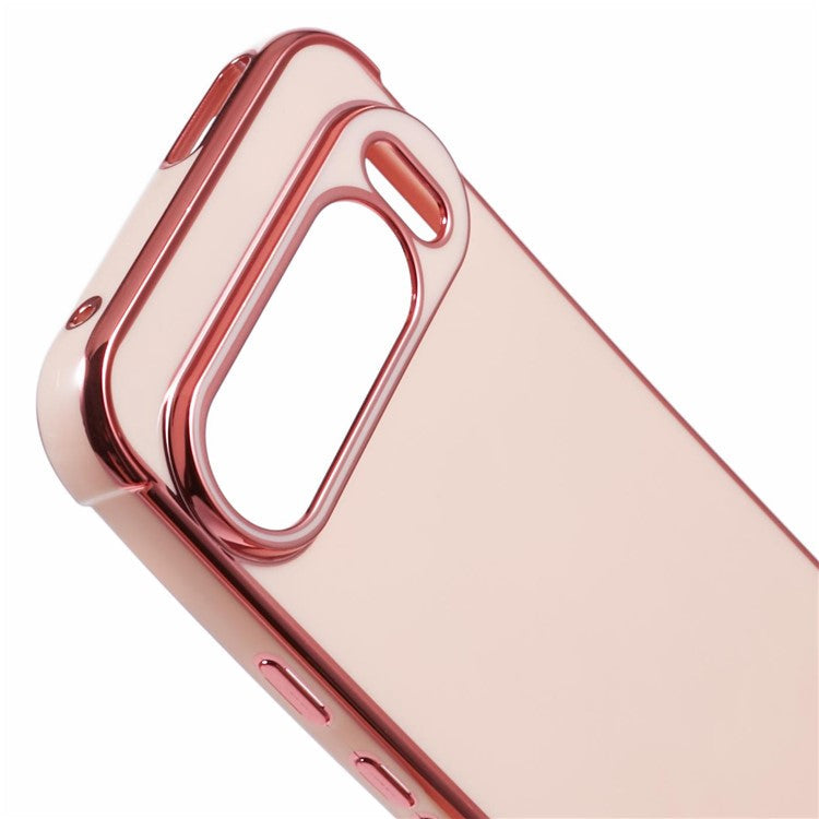 For Google Pixel 9 Pro XL Case Electroplated Frame TPU Soft Phone Cover - Pink