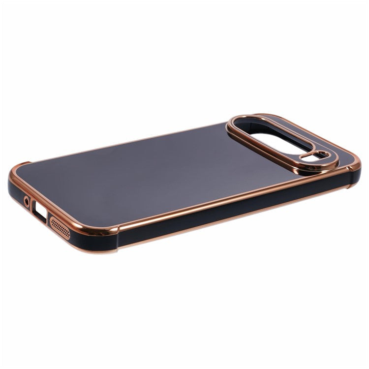 For Google Pixel 9 Pro XL Case Electroplated Frame TPU Soft Phone Cover - Black
