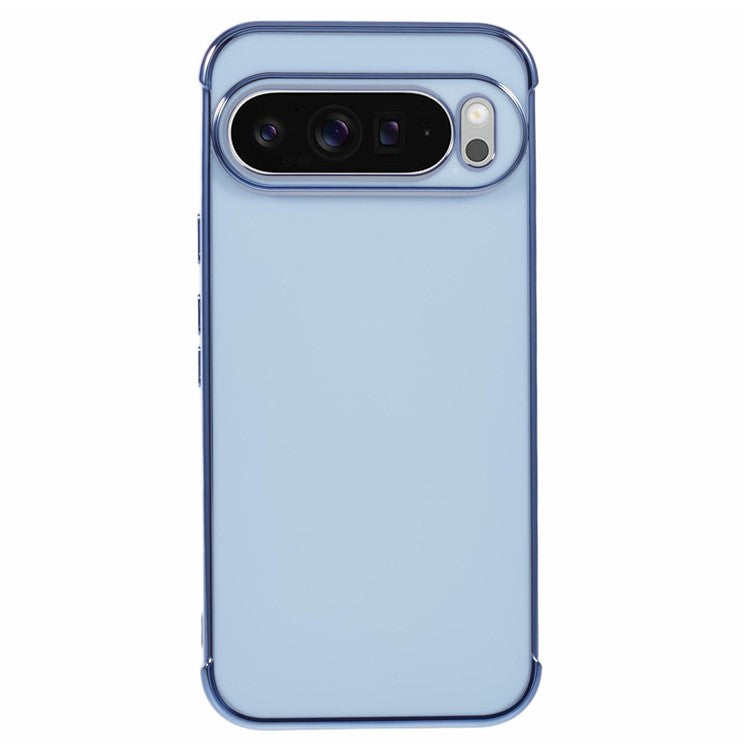 For Google Pixel 9 Pro XL Case Electroplated Frame TPU Soft Phone Cover - Blue