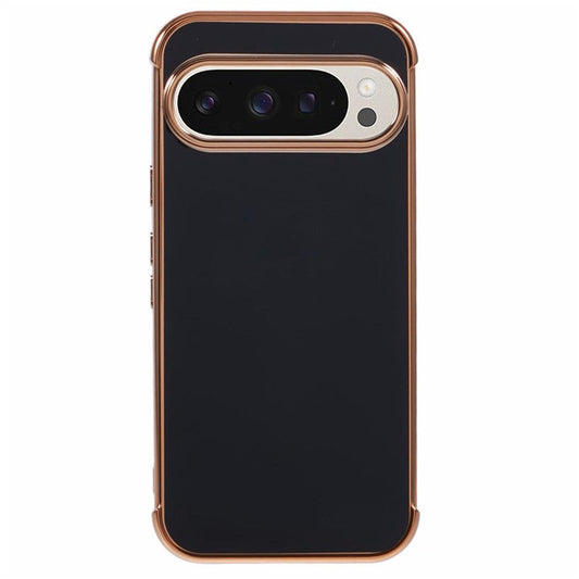 For Google Pixel 9 / Pixel 9 Pro Case Electroplated Frame TPU Soft Phone Cover - Black
