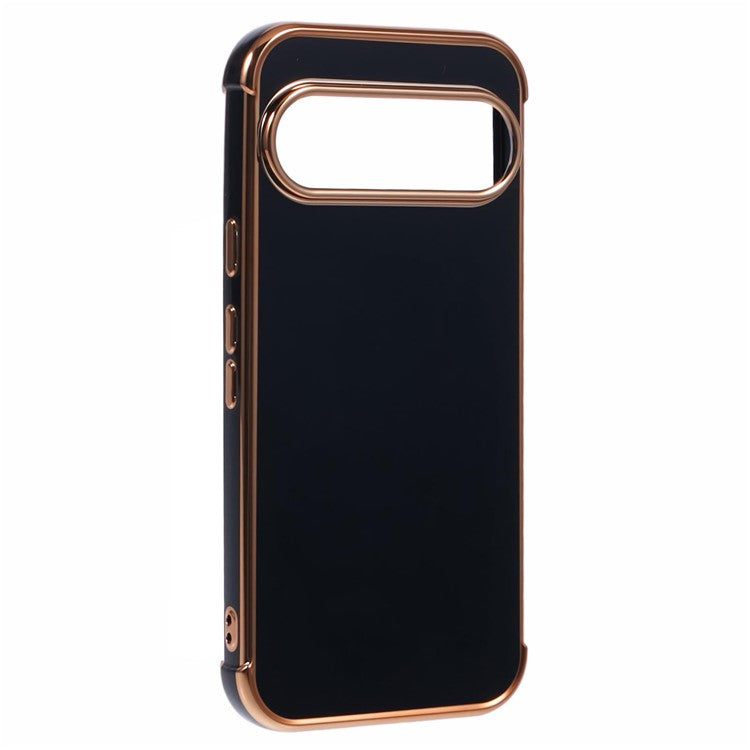 For Google Pixel 9 / Pixel 9 Pro Case Electroplated Frame TPU Soft Phone Cover - Black