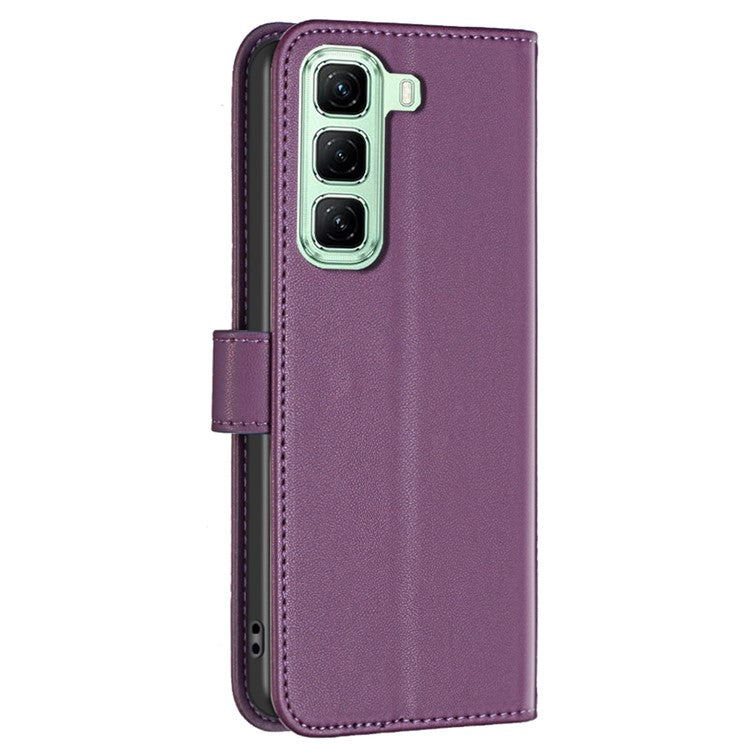 BINFEN COLOR BF17 For Infinix Hot 50 5G Case Wallet Folio Flip Leather Cover - Dark Purple